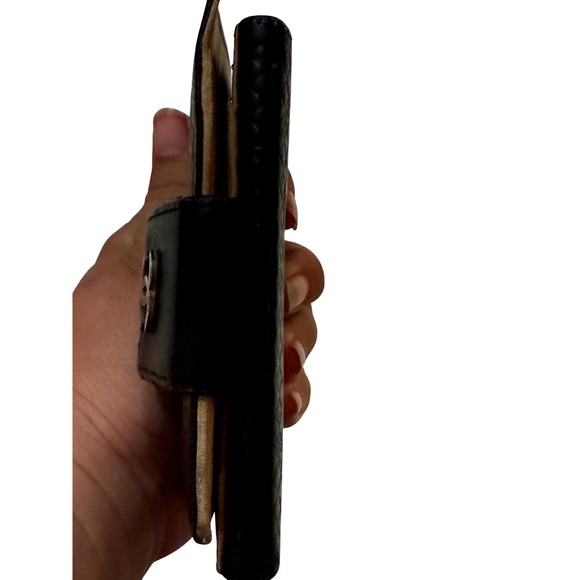 Chanel Calfskin Wallet Black Leather Camel Women's Bifold Timeless 2 COAs Card - Picture 12 of 14